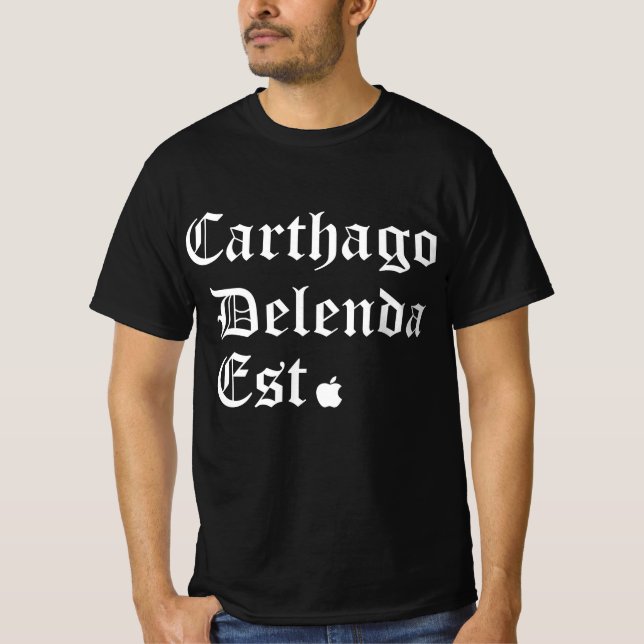 Camiseta  “Carthage Must Fall” - The Zuckerberg Statement T (Frente)