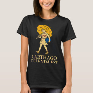 Camiseta Carthago Delenda Est Vestuário Divertido de Histór