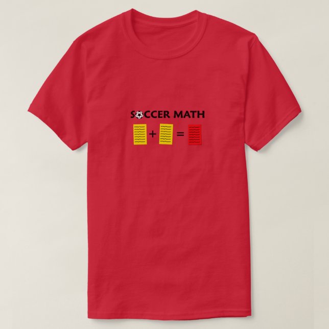Camiseta Cartões amarelos matemáticos e um cartão vermelho (Frente do Design)