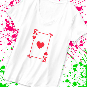 Camiseta Cartões - Corações Corações Corações - Rei