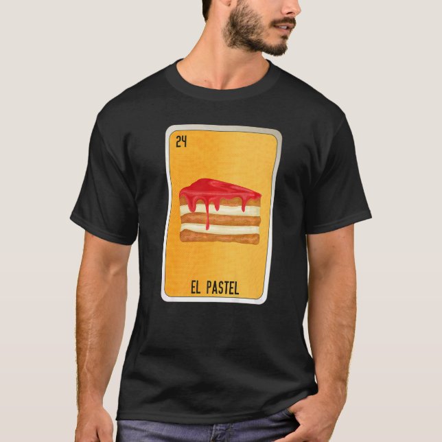 Camiseta Cartões de Bingo da Loteria do El Pastel Mexicano  (Frente)