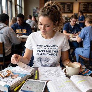 Camiseta Cartões de Estudo Engraçados para Estudantes de En
