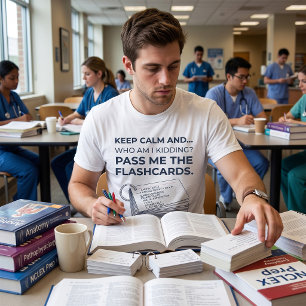 Camiseta Cartões de Estudo Engraçados para Estudantes de En