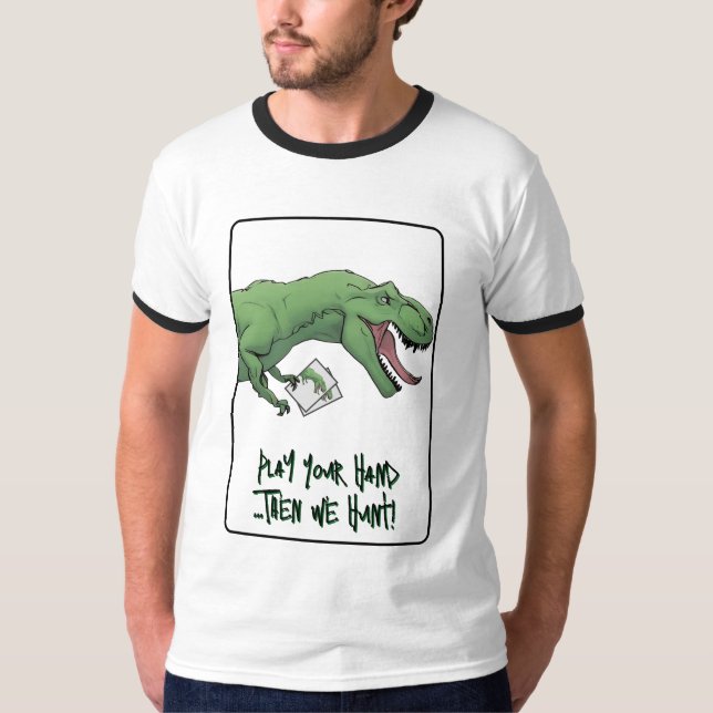 Camiseta Cartões De Jogada De Cartões De Dinossauro T-Rex (Frente)