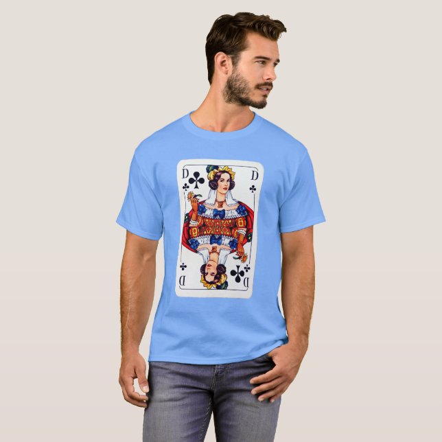 Camiseta Cartões de jogo da rainha dos trevos (Frente Completa)