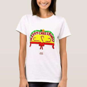 Camiseta Cartões de natal Camisa-branca-camisa-base feminin