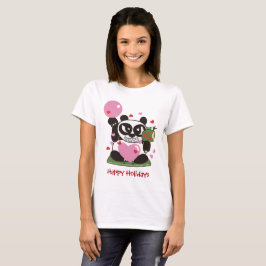 Camiseta Cartões de natal de Amor e Feliz Deus Sortudo