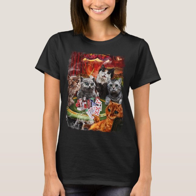 Camiseta Cartões de Poker de Cat (Frente)