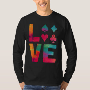 Camiseta Cartões De Poker Watercolor Vintage Love