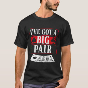 Camiseta Cartões De Pôquer Atrás De Um Par Grande