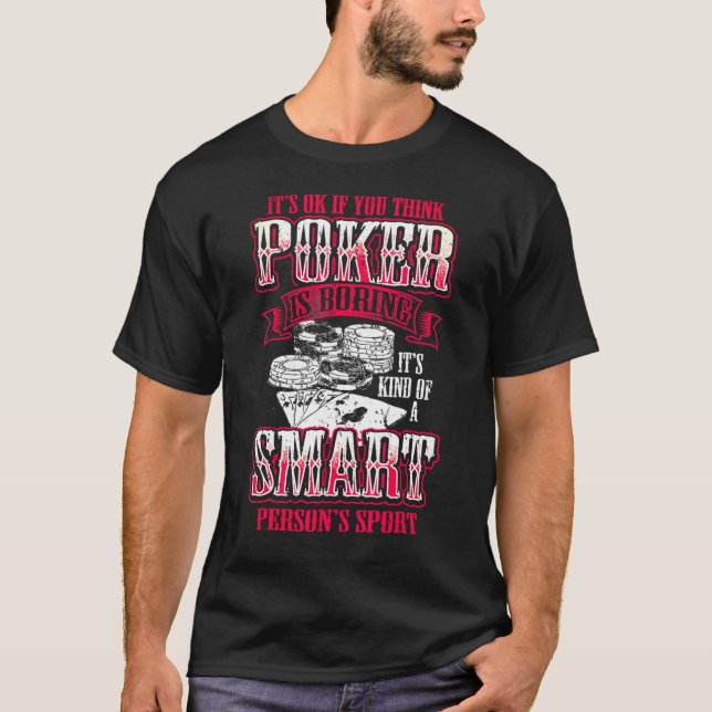 Camiseta Cartões de pôquer Chip Smart Pessoa Esporte Holdem (Frente)