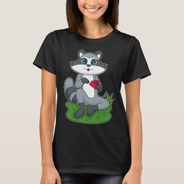 Camiseta Cartões de pôquer Racoon (Frente)