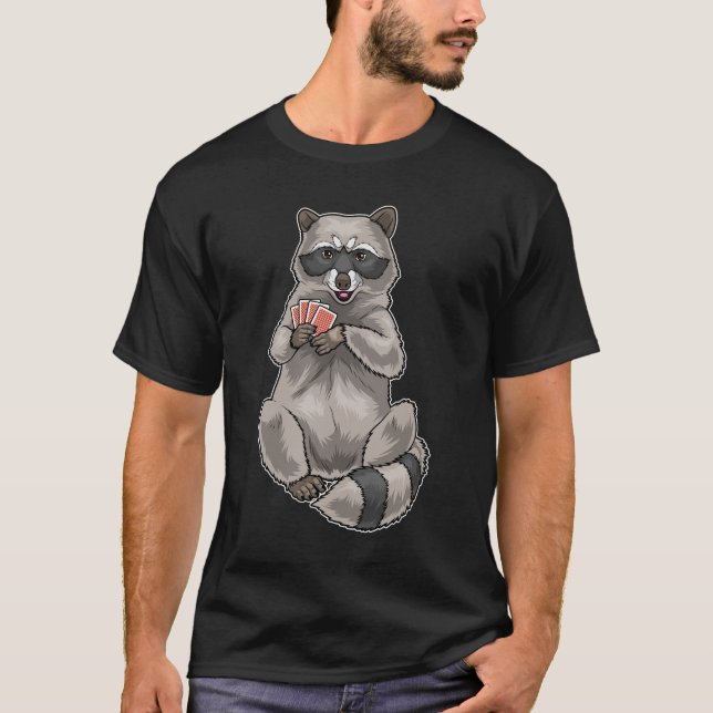 Camiseta Cartões de pôquer Racoon (Frente)