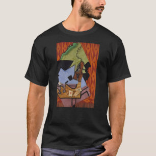 Camiseta Cartões do violino e de jogo em uma mesa