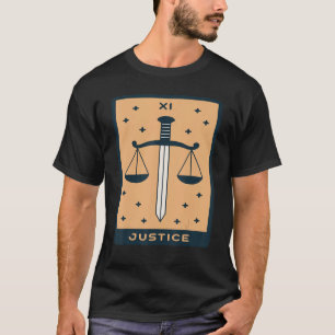 Camiseta Cartões Místicos de Justiça de Tarot Ocultam Magia
