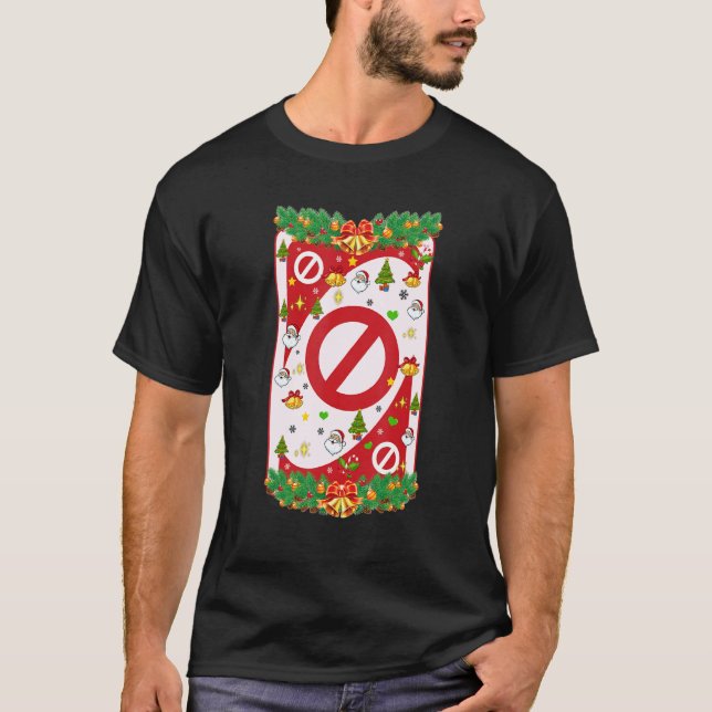 Camiseta Cartões Natal Uno Papais noeis Árvores Xmas Wreath (Frente)