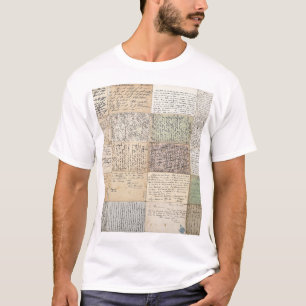 Camiseta Cartões Postais Antigos Fundo Vintage Francês