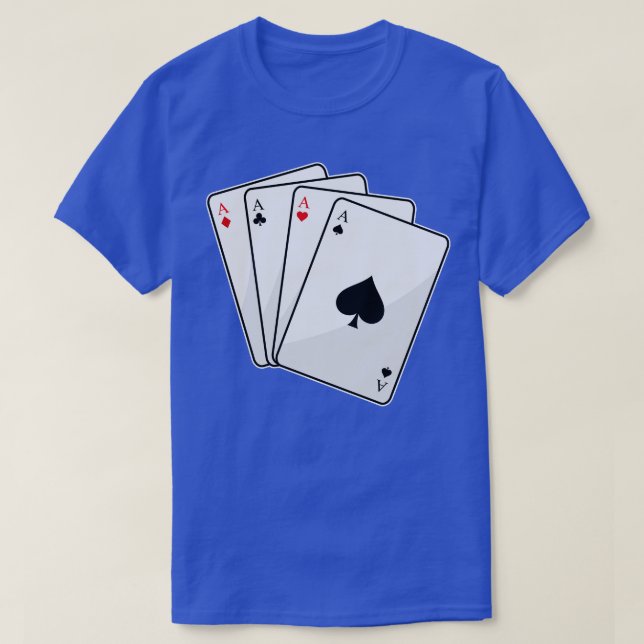 Camiseta Cartões quadruplets Aces no pôquer (Frente do Design)