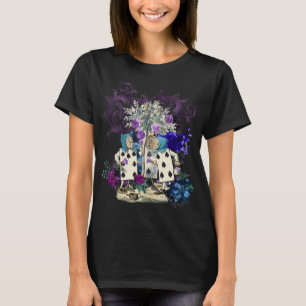 Camiseta Cartões Steampunk Rosa do Jardim Alice no W