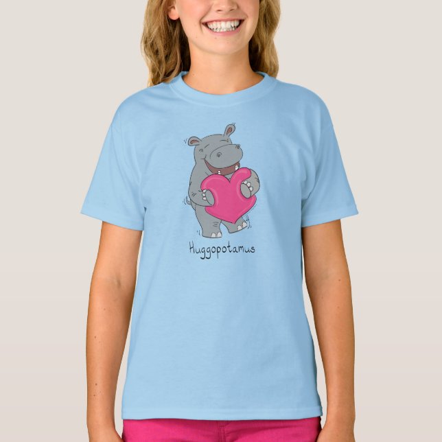 Camiseta Cartografia Animal Cute Hippo Hugs (Frente)