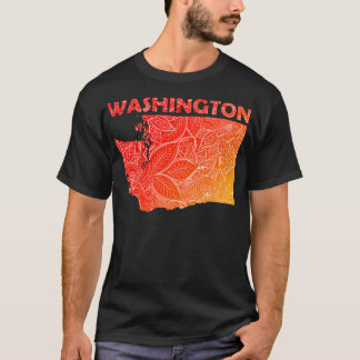 Camiseta Cartografia colorida da mandala de Washington com 