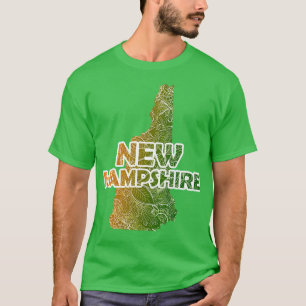 Camiseta Cartografia colorida da mandala em New Hampshire c