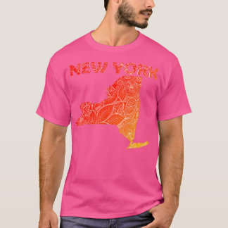 Camiseta Cartografia colorida da mandala em Nova Iorque com