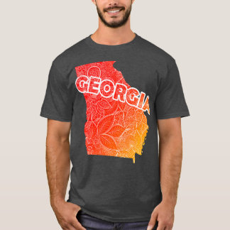 Camiseta Cartografia colorida de mandala da Geórgia com tex