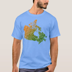 Camiseta Cartografia colorida de mandala do Canadá com text