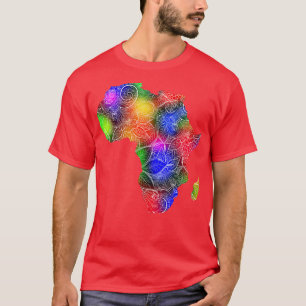 Camiseta Cartografia colorida de mandala na África com text