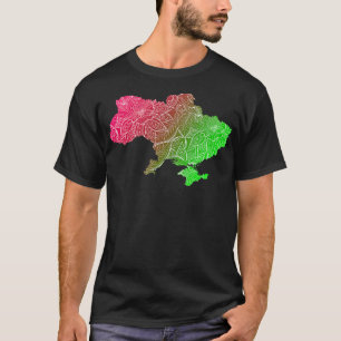 Camiseta Cartografia colorida de mandala na Ucrânia com tex