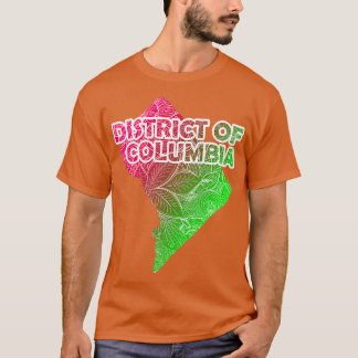 Camiseta Cartografia colorida de mandala no Distrito de Col