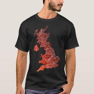 Camiseta Cartografia colorida de mandala no Reino Unido