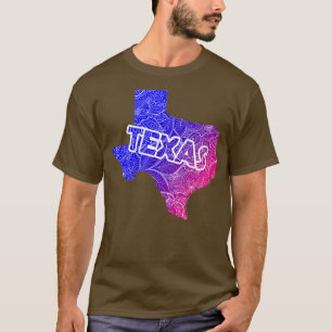 Camiseta Cartografia colorida de mandala no Texas com texto