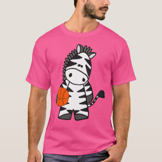 Camiseta Cartografia de Basquete Engraçado Zebra Jogando