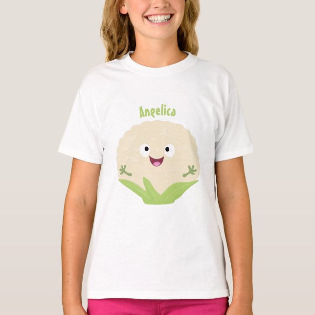 Camiseta Cartografia de couve-flor-branca e feliz (Frente)