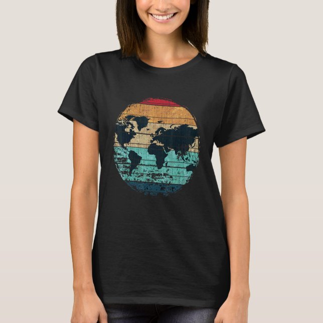 Camiseta Cartografia de países viajantes: trabalho retrógra (Frente)