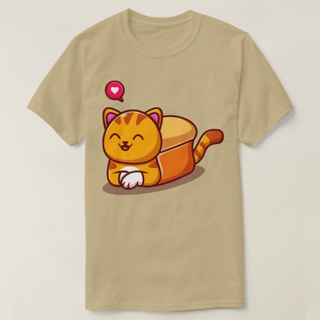 Camiseta Cartografia de pão de gato bonito (Frente do Design)