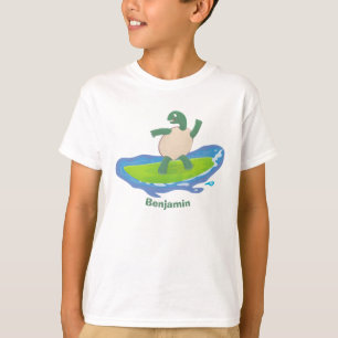 Camiseta Cartografia de surf de tartaruga engraçada