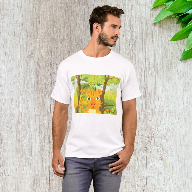 Camiseta Cartografia de Tigre Furioso e Bonito na Selva (Criador carregado)