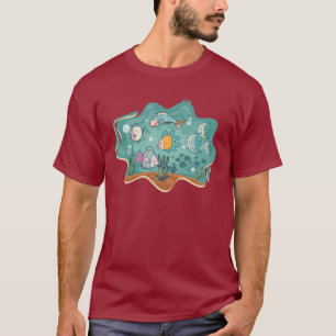 Camiseta Cartografia de vida do oceano subaquático