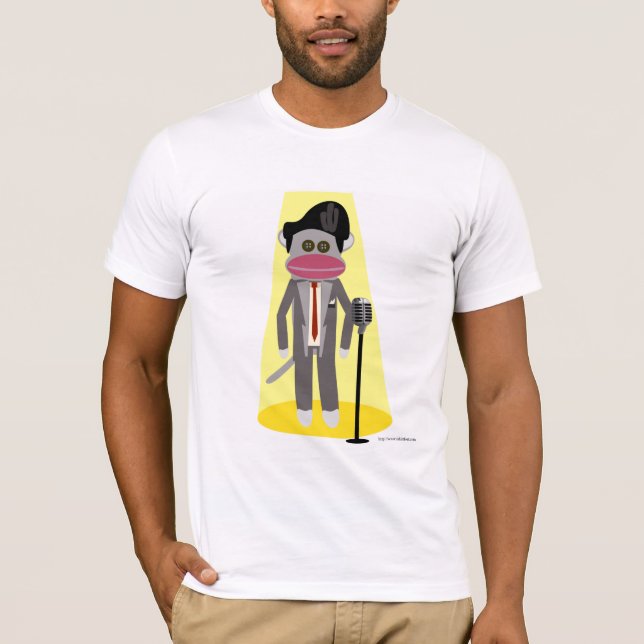 Camiseta Cartografia do Monkey Cute Retro Singer Croonista (Frente)