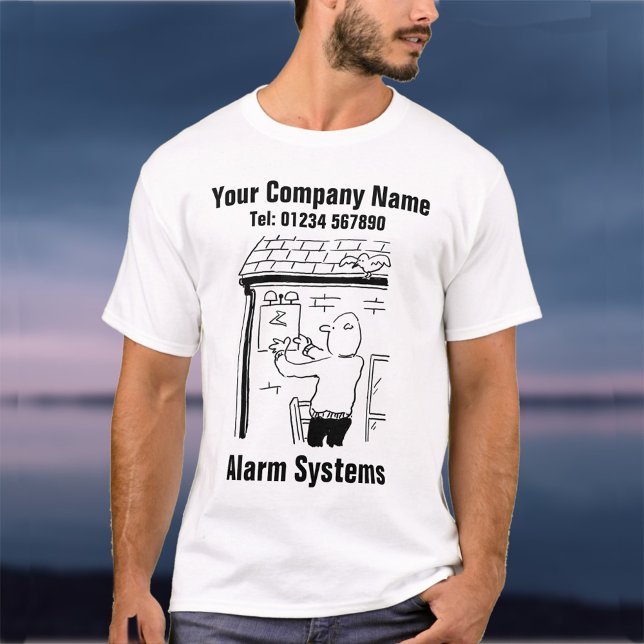 Camiseta Cartografia dos sistemas de alarme para personaliz (Criador carregado)