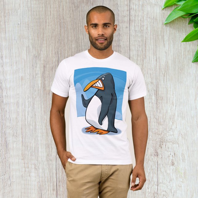 Camiseta Cartografia Engraçado e Irritado do Pinguim Onda L (Criador carregado)