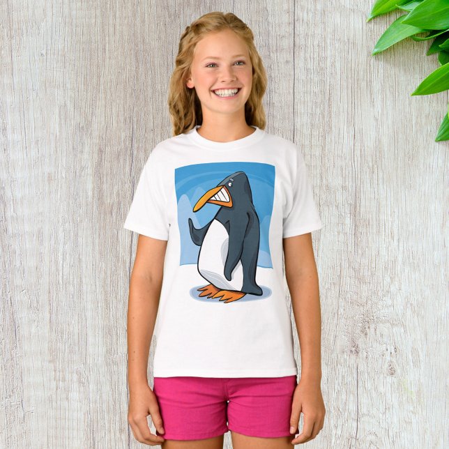 Camiseta Cartografia Engraçado e Irritado do Pinguim Onda L (Criador carregado)