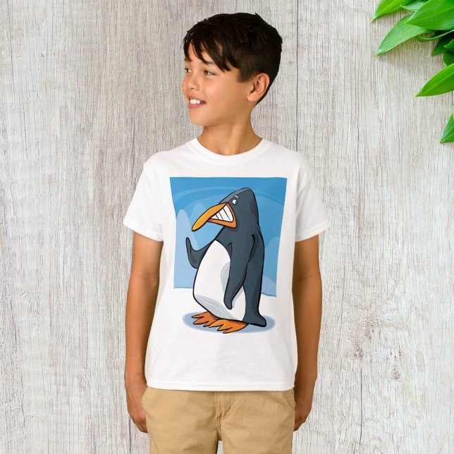 Camiseta Cartografia Engraçado e Irritado do Pinguim Onda L (Criador carregado)