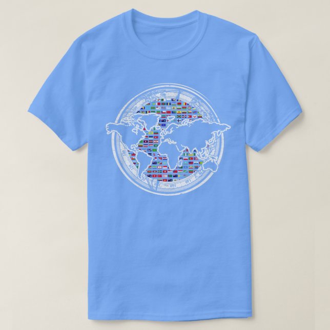 Camiseta Cartografia Flagres Viagem Compass Mundo Viajante (Frente do Design)