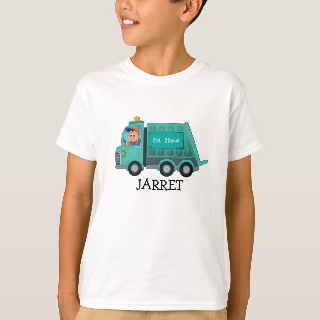 Camiseta Cartografia Lixo/Caminhão de Reciclar com Nome de  (Frente)