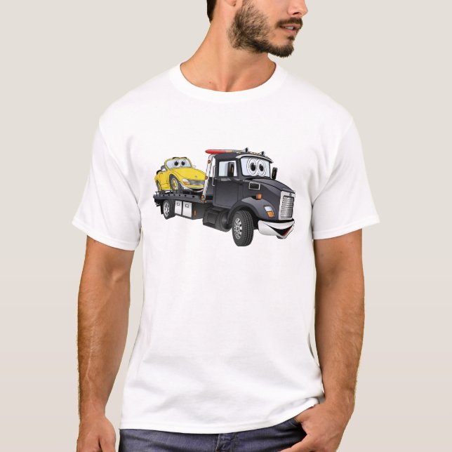 Camiseta Cartografia Preta de Caminhão Trachado (Frente)