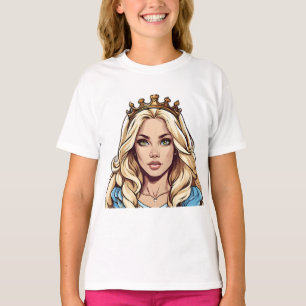 Camiseta Cartografia Princesa Cabelo Longo, Tiara Crown Bal